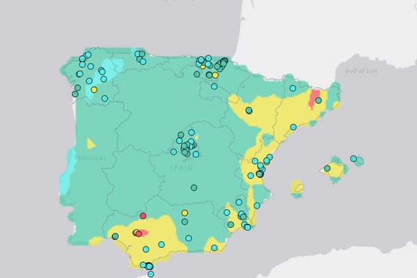 Calidad del aire, hoy: vista del mapa