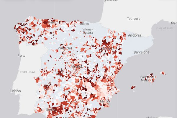 Contratos a dedo por ayuntamiento: vista del mapa