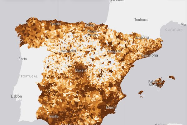Empresas por municipio: vista del mapa
