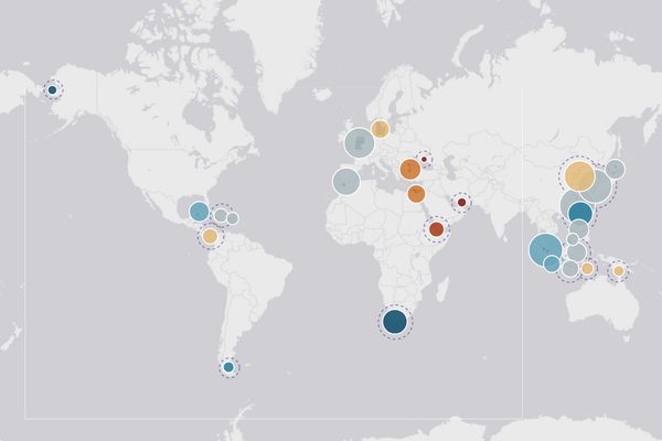 Estrechos y canales del mundo: vista del mapa