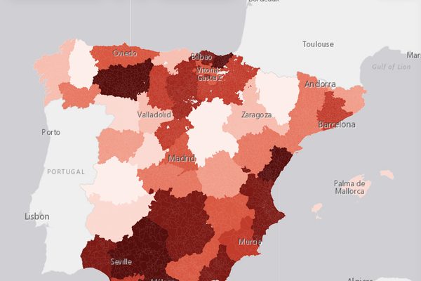 Exportaciones a Estados Unidos: vista del mapa