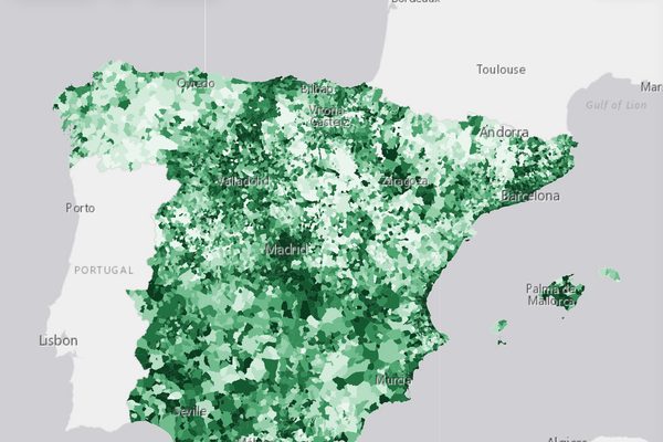 Cobertura de fibra y 5G: vista del mapa