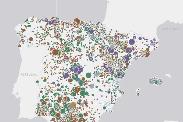 Fosas comunes de la Guerra Civil: vista del mapa