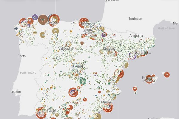 Fábricas que contaminan: vista del mapa