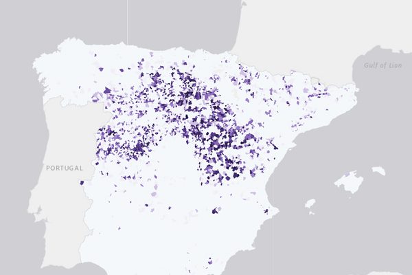 Nacimientos y defunciones por municipio: vista del mapa