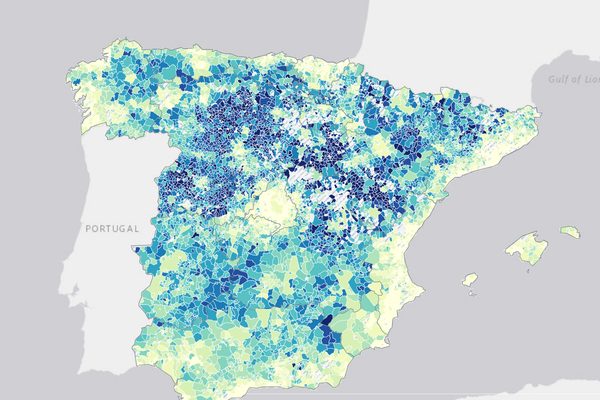 Ayudas de la PAC por beneficiario: vista del mapa