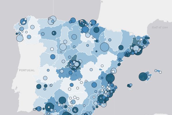 Criminalidad por municipio: vista del mapa